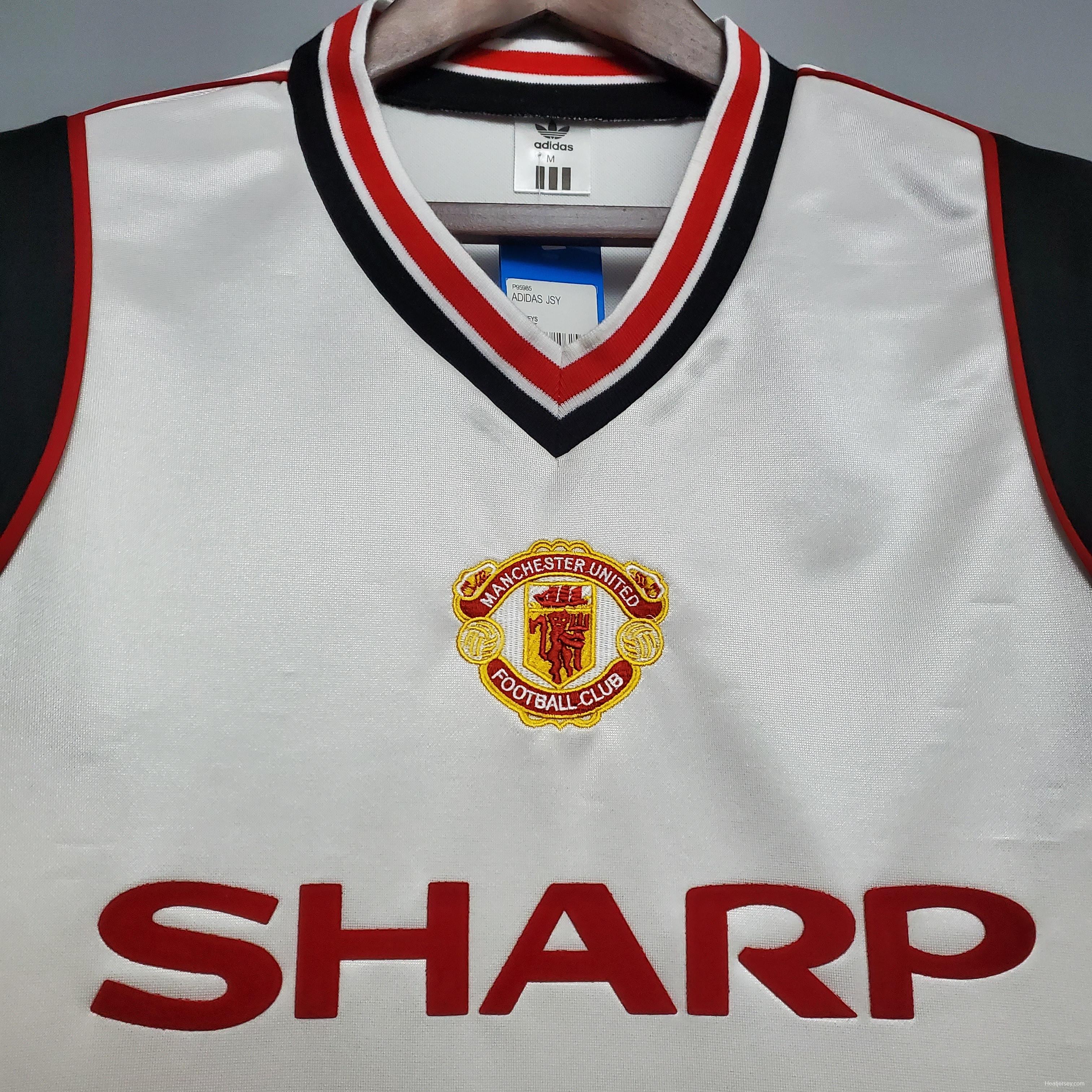 Retro 1985 Manchester United white Soccer Jersey