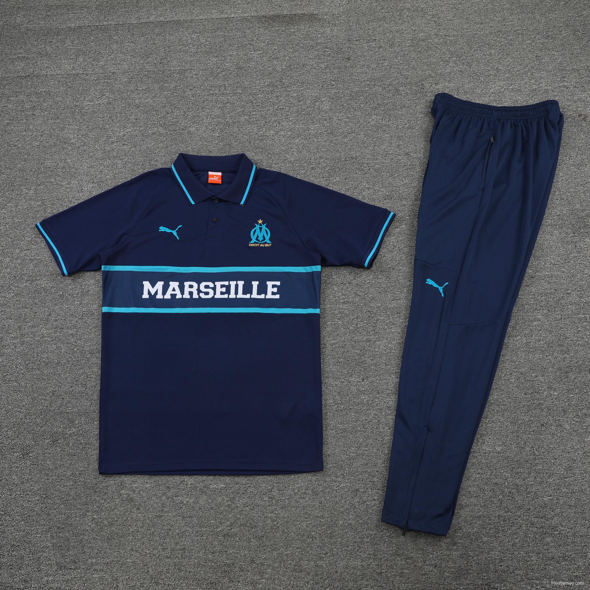 Olympique de Marseille POLO ki t royal blue (not sold separately)