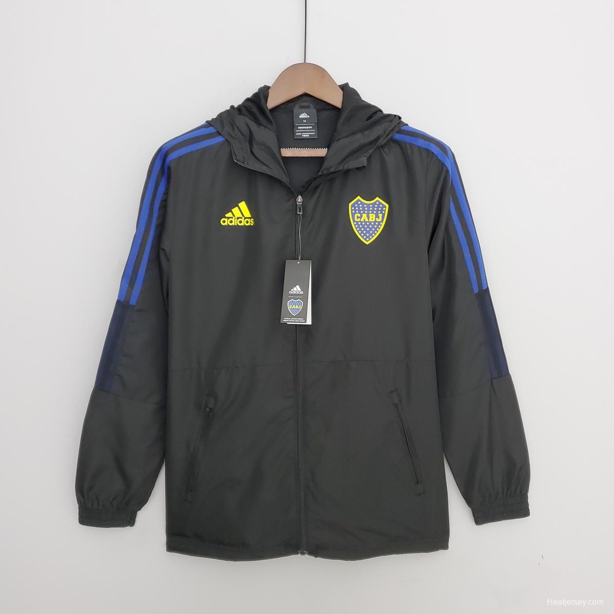 2022 Boca Juniors Windbreaker Black Soccer Jersey