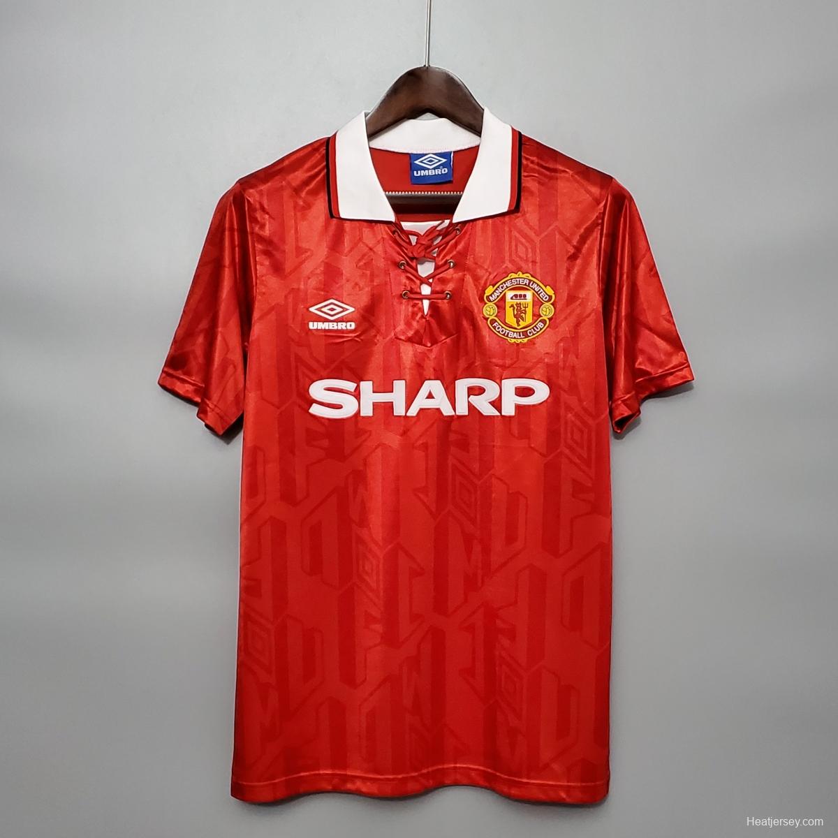 Retro 92/94 Manchester United home Soccer Jersey