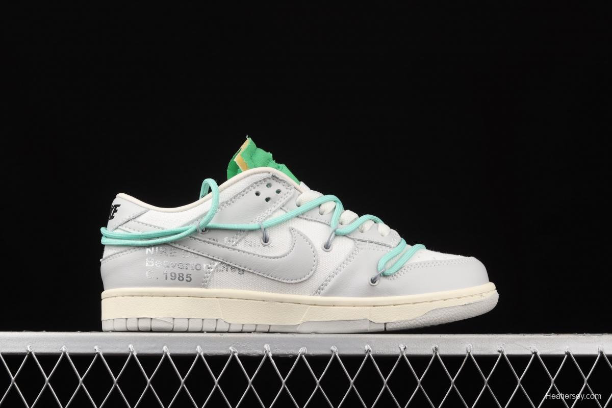 OFF-White x NIKE DUNK Low 04 of 50 OW grey leisure sports skateboard shoes DM1602-108