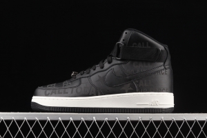 NIKE Air Force 11407 Premium Toll Free oxidizing to make old black high-top casual board shoes CU1414-001