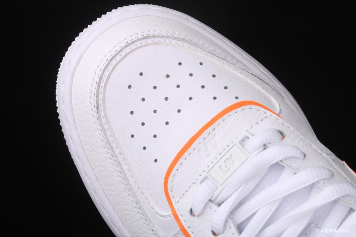 NIKE Air Force 1 ShAdidasow White Orange Light weight heightened low side White Board shoes CI0919-103