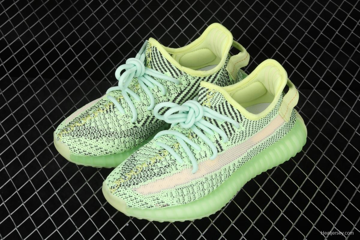 Adidas Yeezy Boost 350V2 Yeezreel FX4130 Darth Coconut 350 the second generation of hollowed-out black and yellow luminous stars