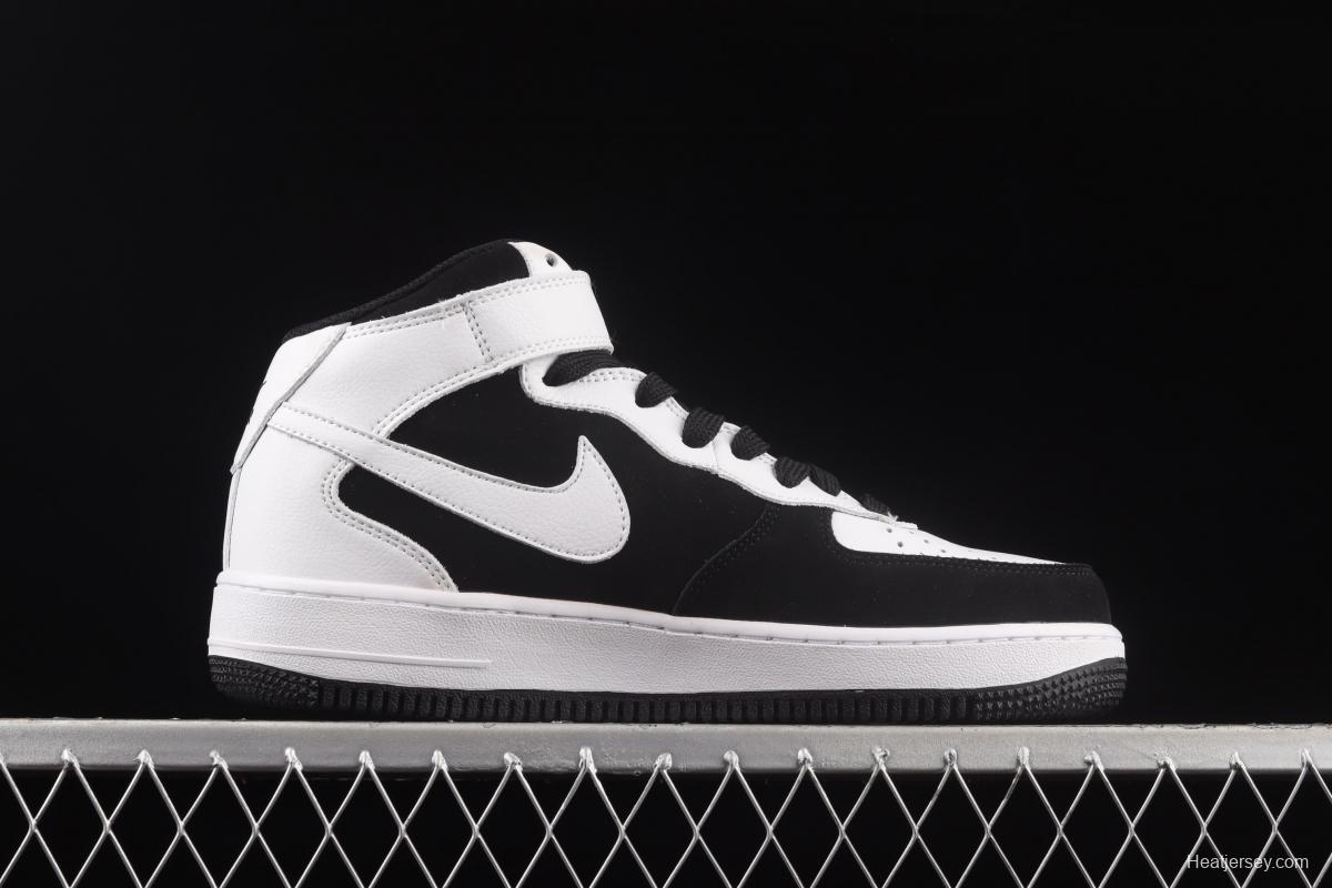 NIKE Air Force 1' 07 Mid suede black and white panda medium top casual board shoes YH2293-033