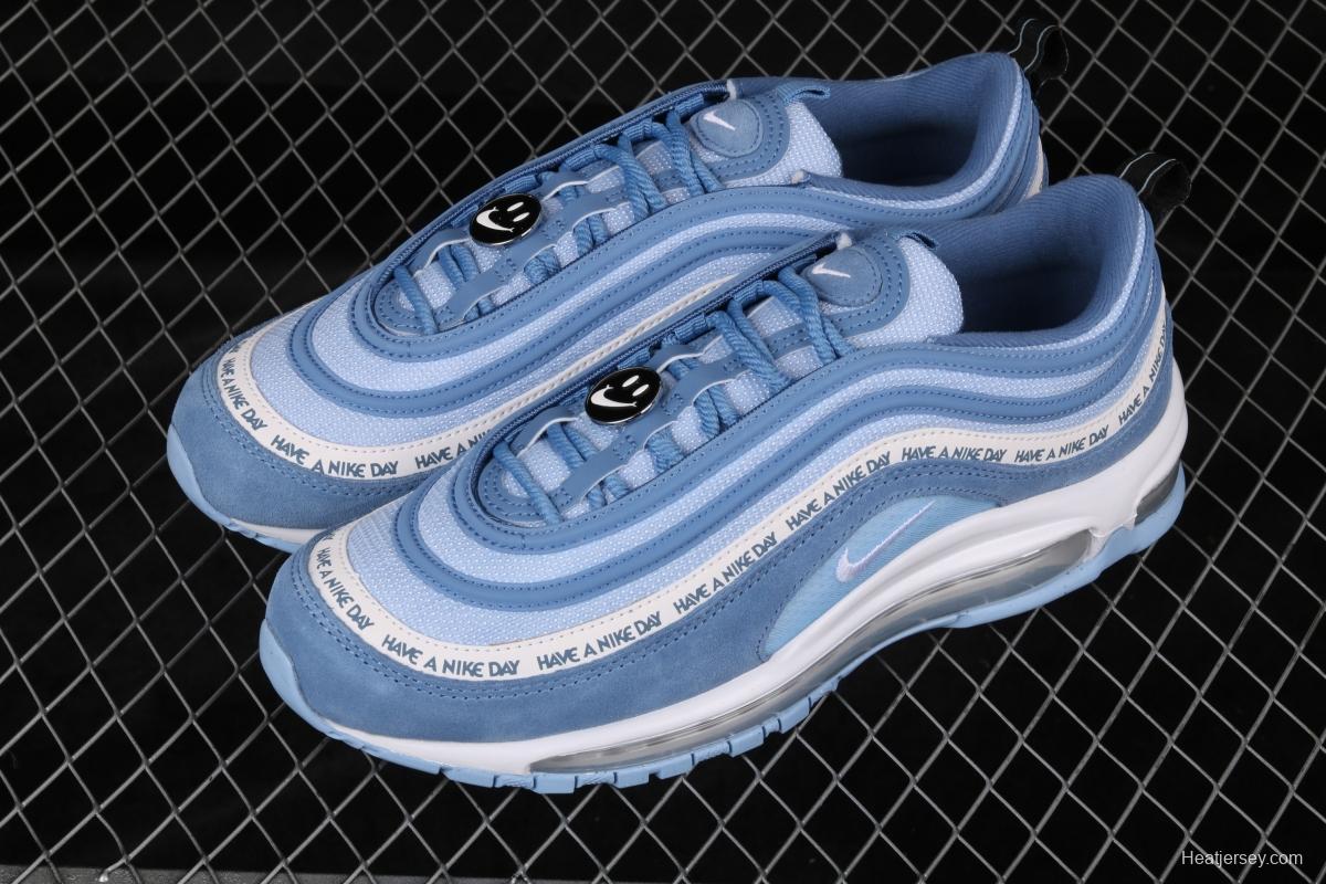 NIKE Air Max 97 ND Lake Blue Suede Air cushion running shoes BQ9130-400