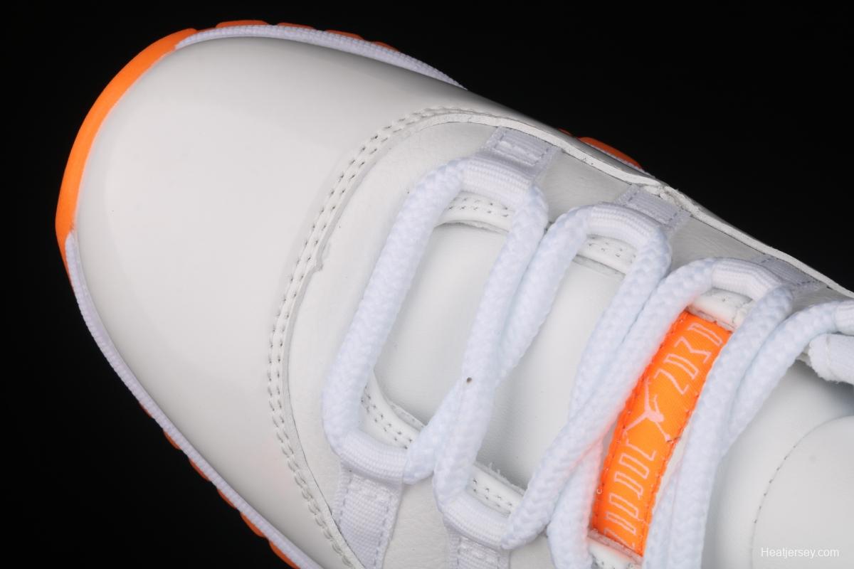 Air Jordan 11 Bright Citus 11 white orange low top basketball shoes true carbon AH7860-139