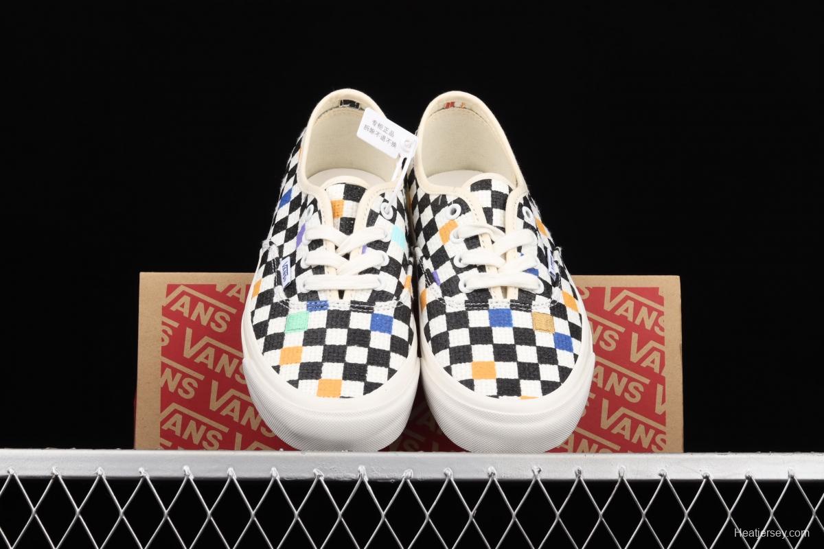 Vans Authentic new summer color matching weaving color checkerboard low upper board shoes VN0A54F29GL