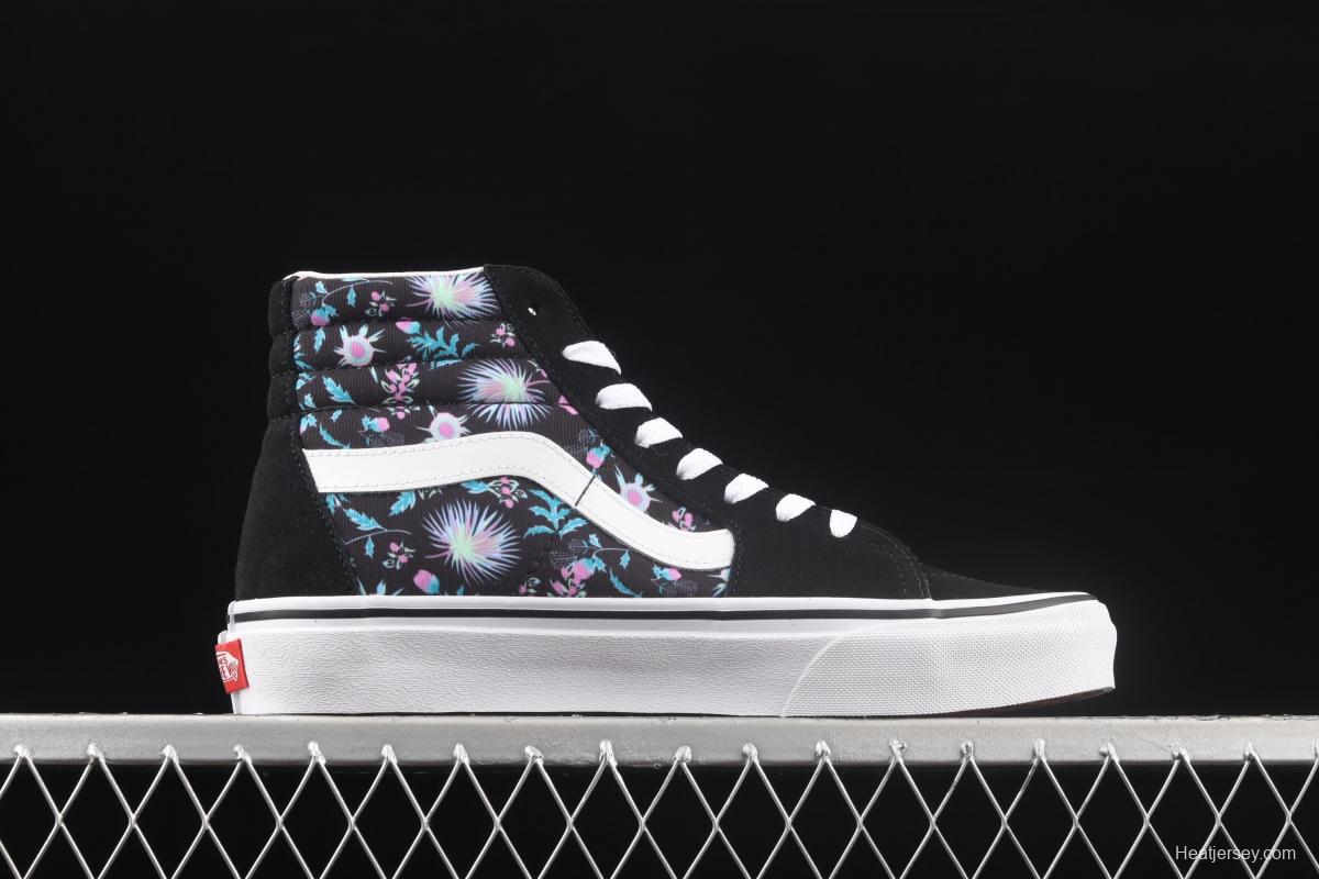 Vans Sk8-Hi New Color Flower printed High-top Leisure Board shoes VN0A32QG3VD