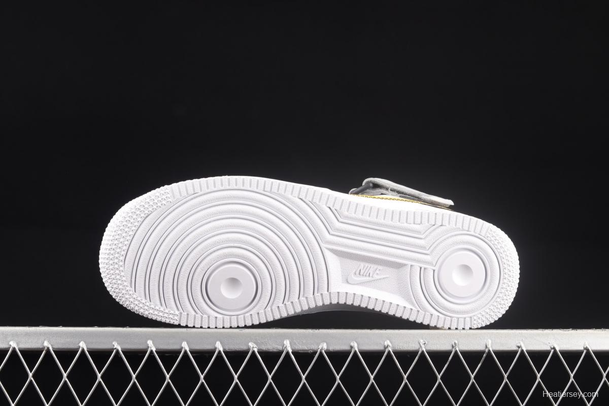 NIKE Air Force 1 Mid Athletic Club white and yellow medium-top casual board shoes DH7451-101