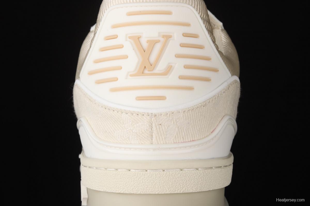 Authentic LV 2021ss early spring fashion catwalk sneakers 400N APRICOT