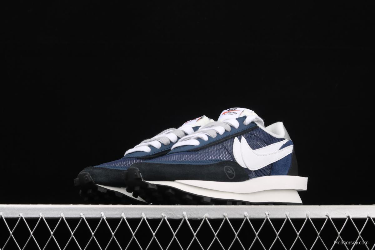 Fragment Design x Sacai x NIKE LVD Waffle Daybreak Fujiwara Hiroshi Fujiwara co-signed the catwalk style double hook Swoosh running shoes BV0073-008