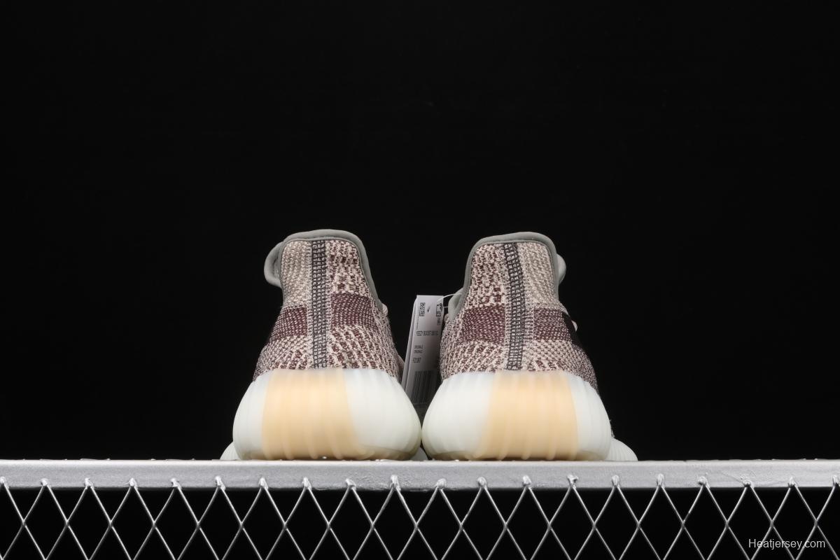 Adidas Yeezy Boost 350V2 Cinder FZ1267 Darth Coconut 350 second generation hollowed-out side coal ash permeable taillights