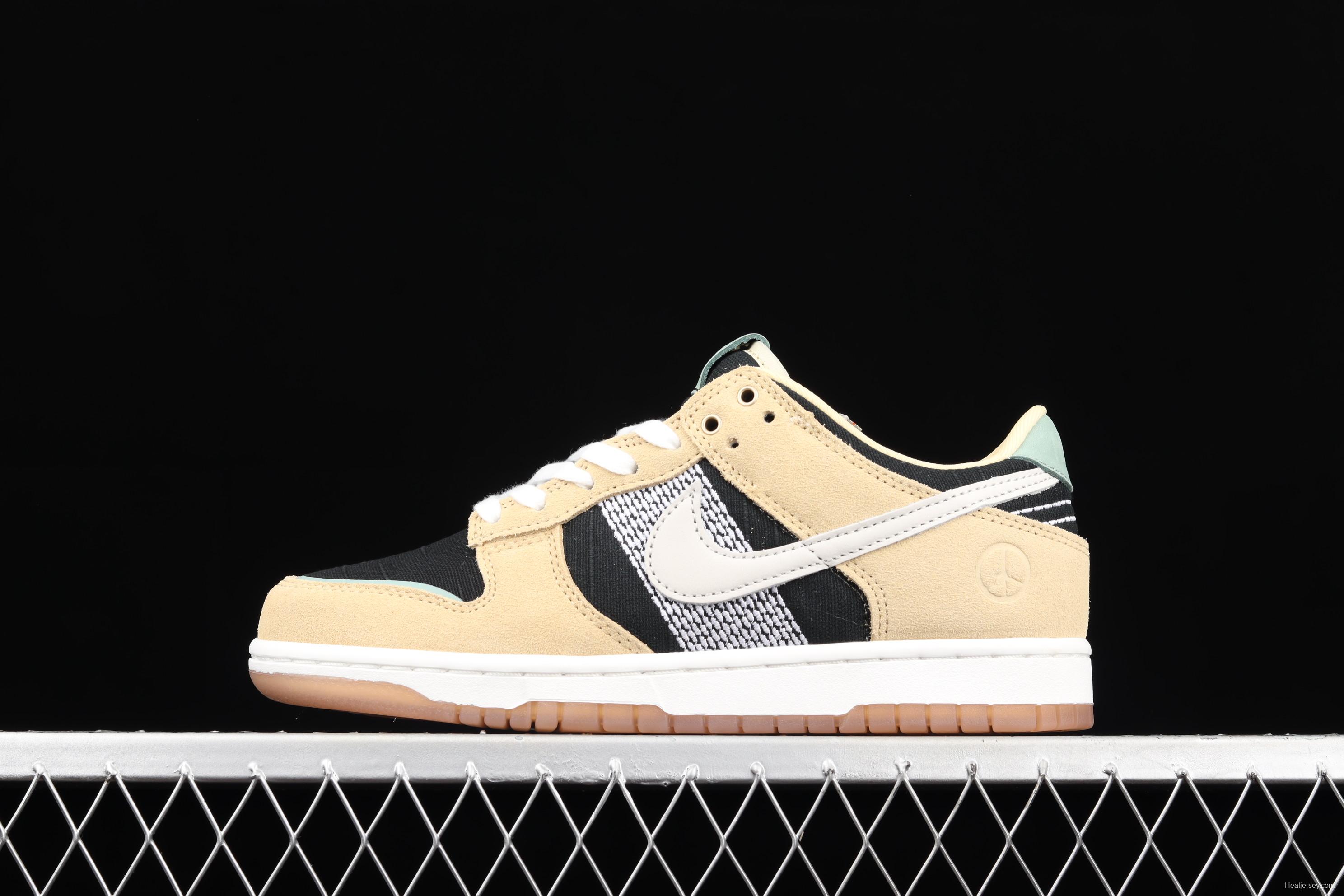 NIKE SB Low DUNK Rooted in Peace embroidery earth color limited low-top skateboard shoes DJ4671-294