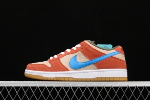 NIKE SB DUNK Low Pro brown-red color matching low-top casual board shoes BQ6817-201