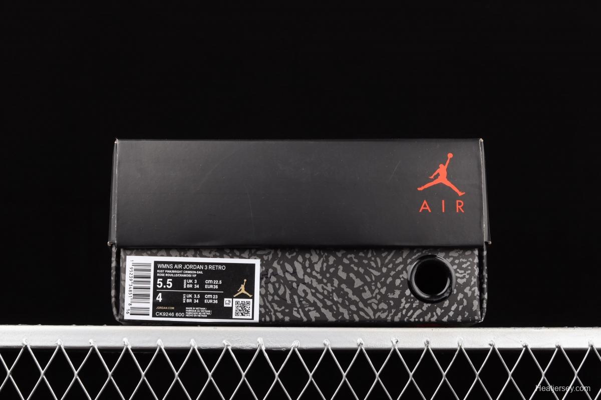 Air Jordan 3 Retro Rust PiNIKE AJ3 Joe 3 peach CK9246-600