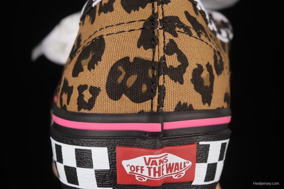 Vans Authentic Vance Leopard pattern customized popular style low upper board shoes VN0A4BV5VBR