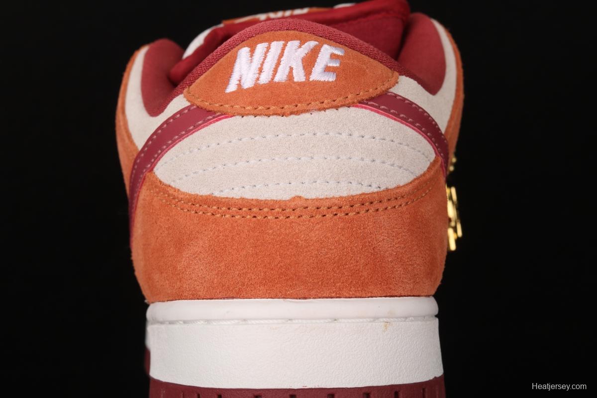 NIKE SB DUNK Low Pro brown-red color matching low-top casual board shoes BQ6817-202