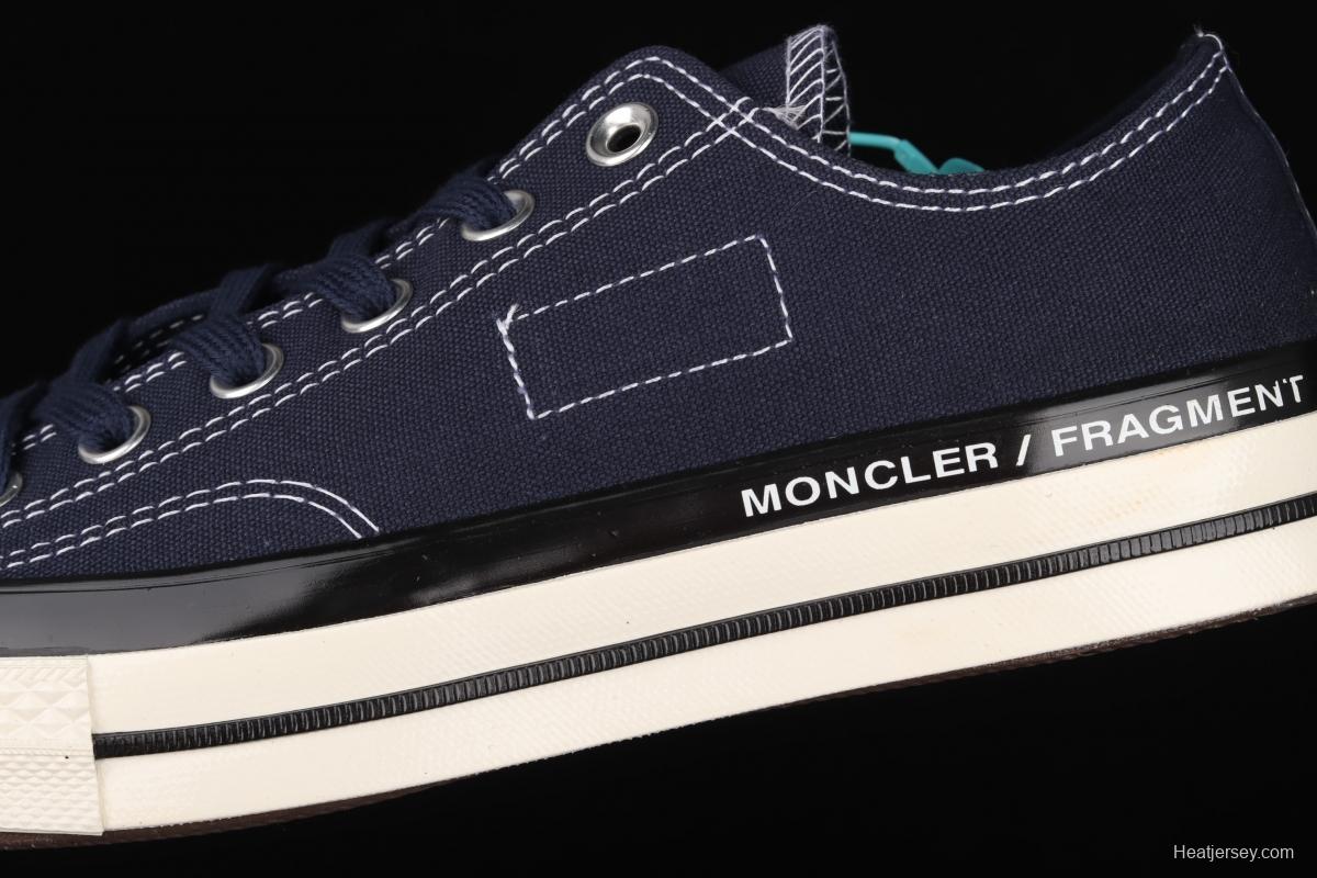 Fragment x Moncler x Converse 1970 S Fujiwara Hiroshi Fujiwara Tripartite name Classic low-top canvas shoes 172323C