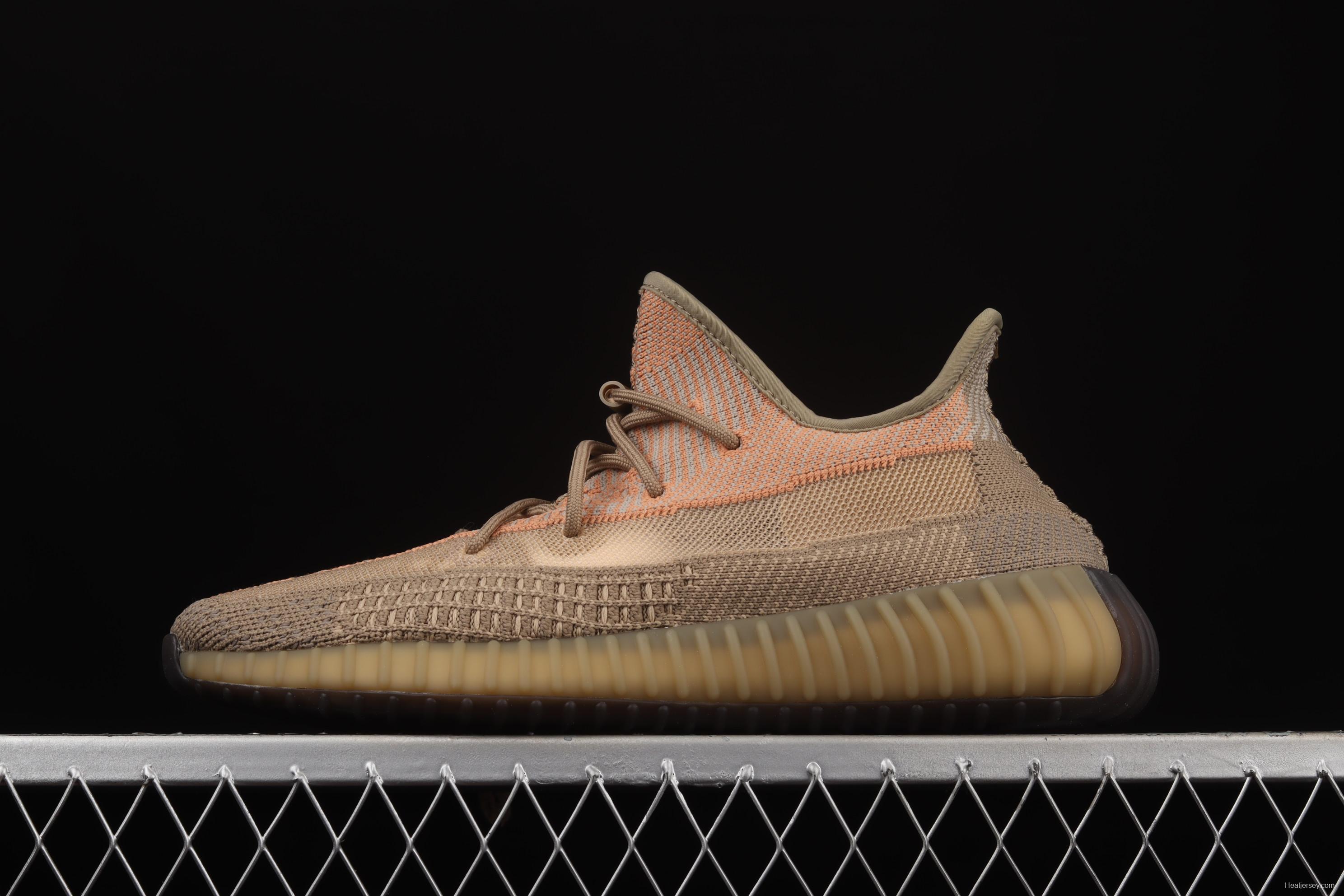 Adidas Yeezy 350 Boost V2 Sulfur FZ5240 Darth Coconut 350 second generation hollowed-out pheasant red color BASF popcorn