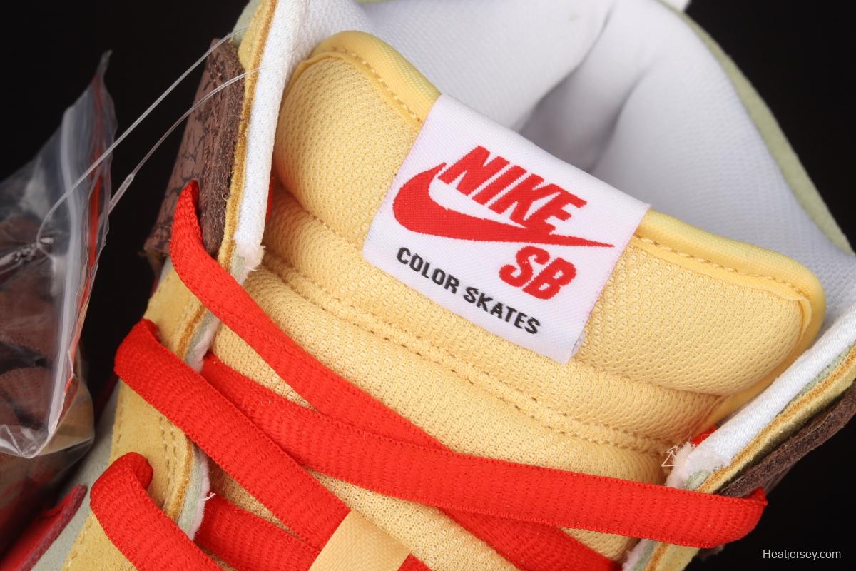 Color Skates x NIKE SB DUNK High burrito yellow brown red CZ2205-700