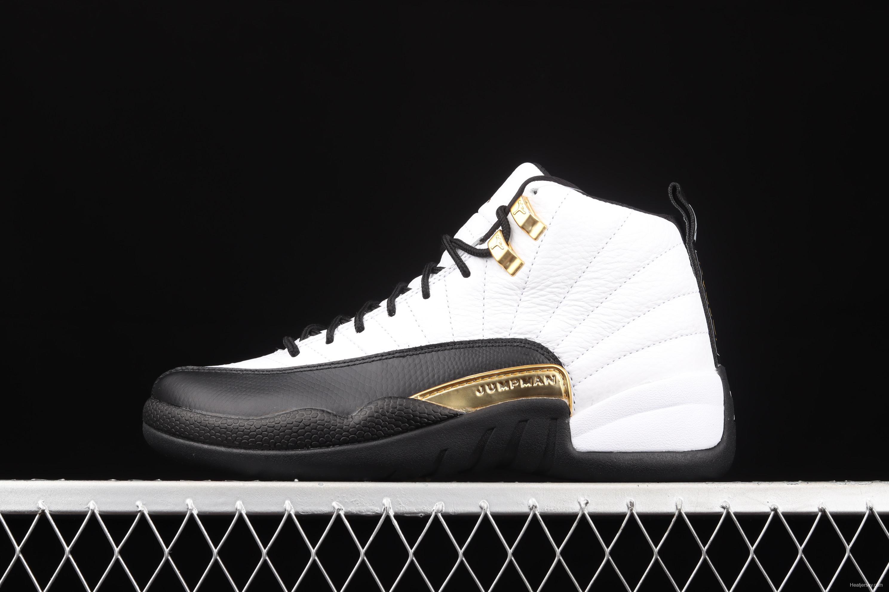 Air Jordan 12 Retro 2 2 black and white gold head genuine carbon basketball shoes CT8013-170