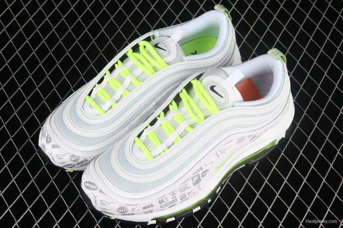 NIKE Air Max 97 SE Logo printed with 3M reflective bullet air cushion running shoes DH0006-100