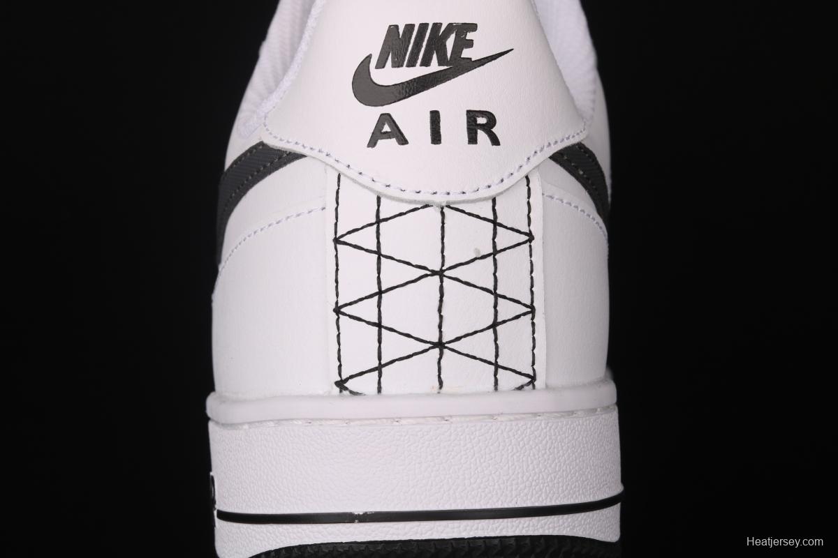 NIKE Air Force 1x07 Low black and white deconstruct low-top casual board shoes DD7113-100