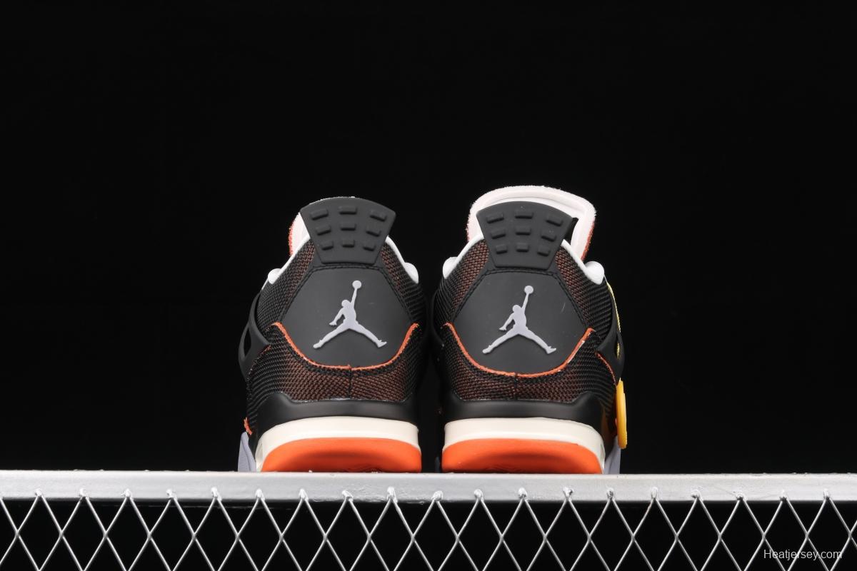 Air Jordan 4 Retro SE Brass Black Orange Sea Star Orange CW7183-100