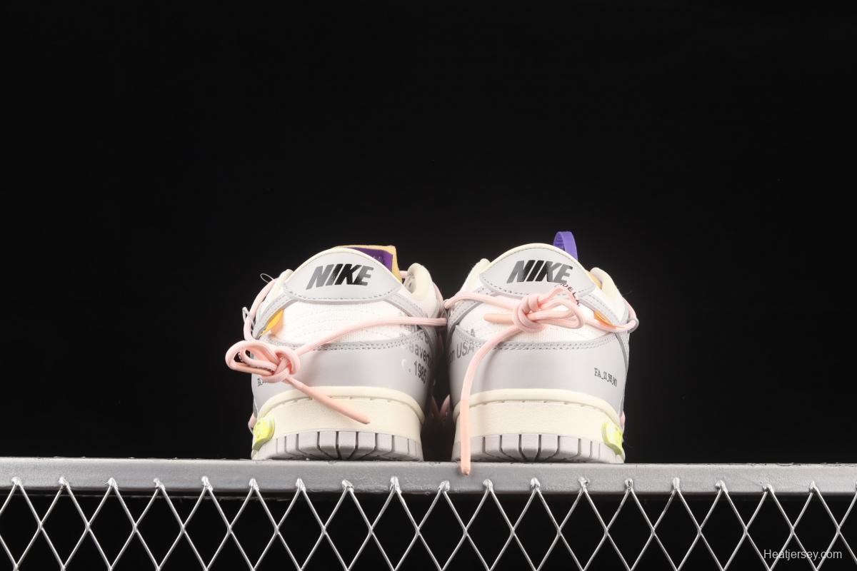 OFF-White x NIKE DUNK Low OW gray SB buckle rebound fashion casual board shoes DM1602-119