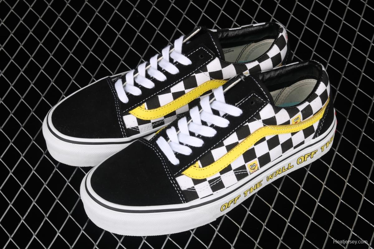 SpongeBob x Vans Old Skool co-signed VN0A38G19EK low-top casual board shoes.