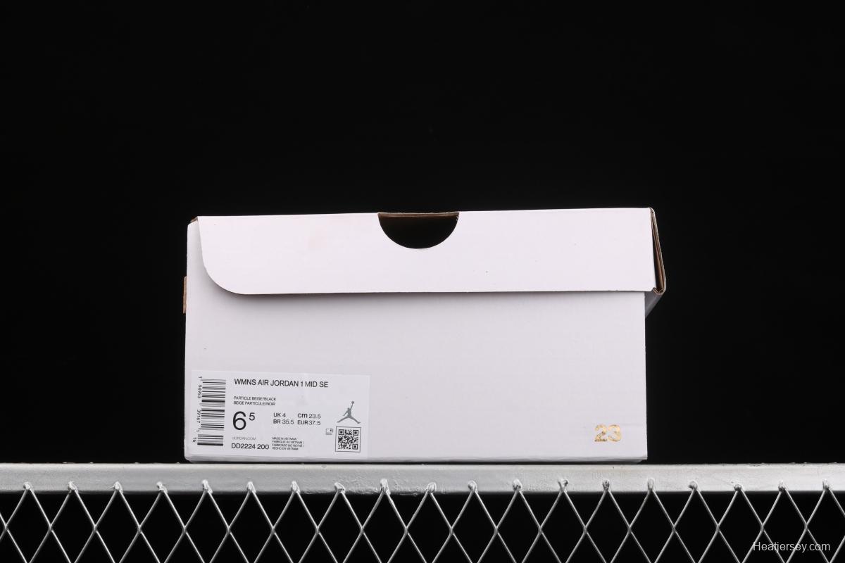 Air Jordan 1 Mid milk tea orange Zhongbang basketball shoes DD2224-200