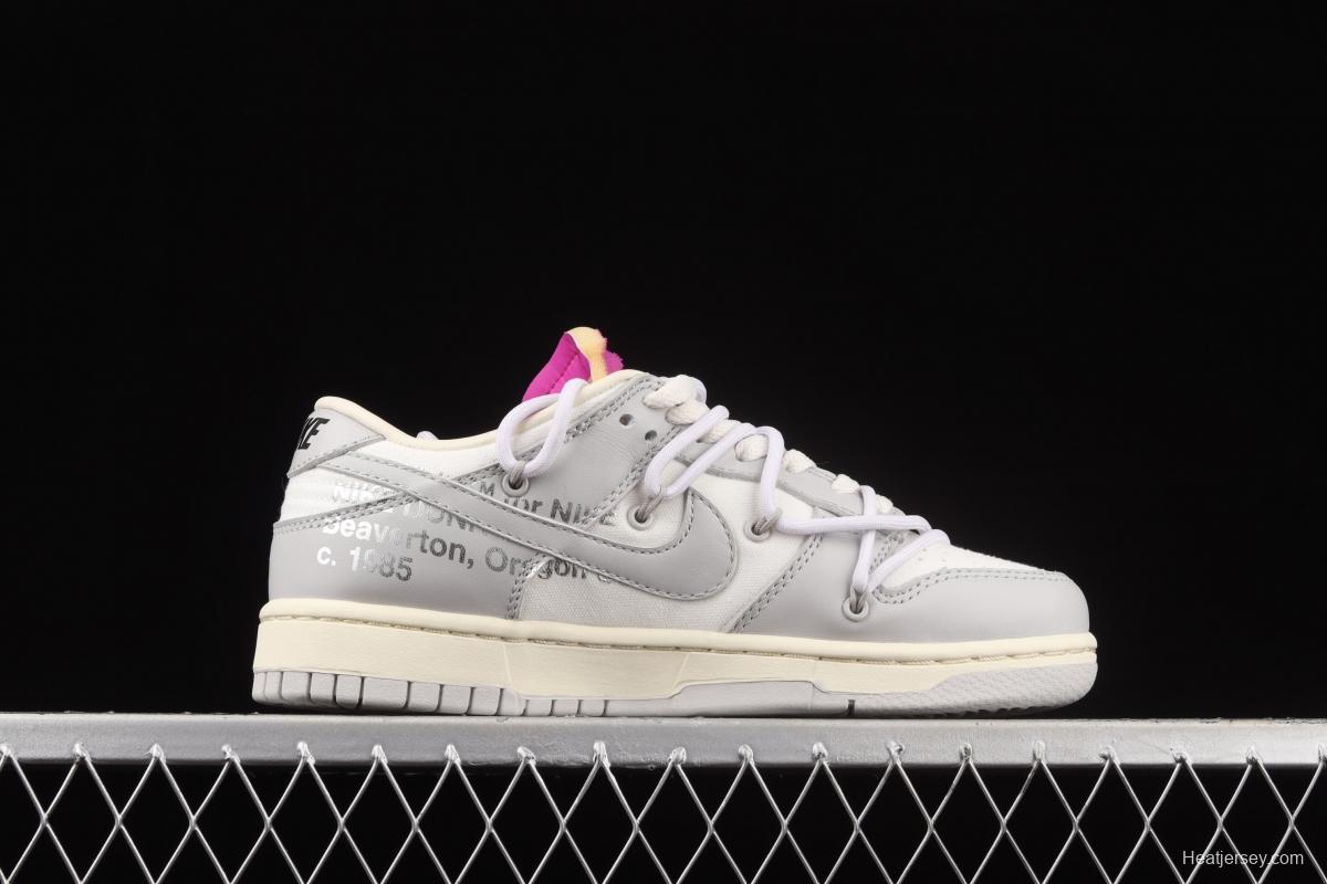 OFF-White x NIKE DUNK Low OW white gray leisure sports skateboard shoes DM1602-118