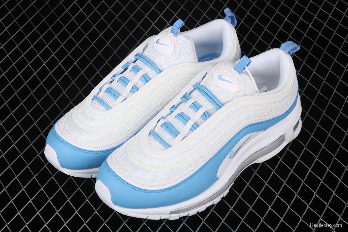 NIKE Air Max 97 Essential White Blue simple White Blue 3M reflective bullet Air cushion running shoes BV1982-101