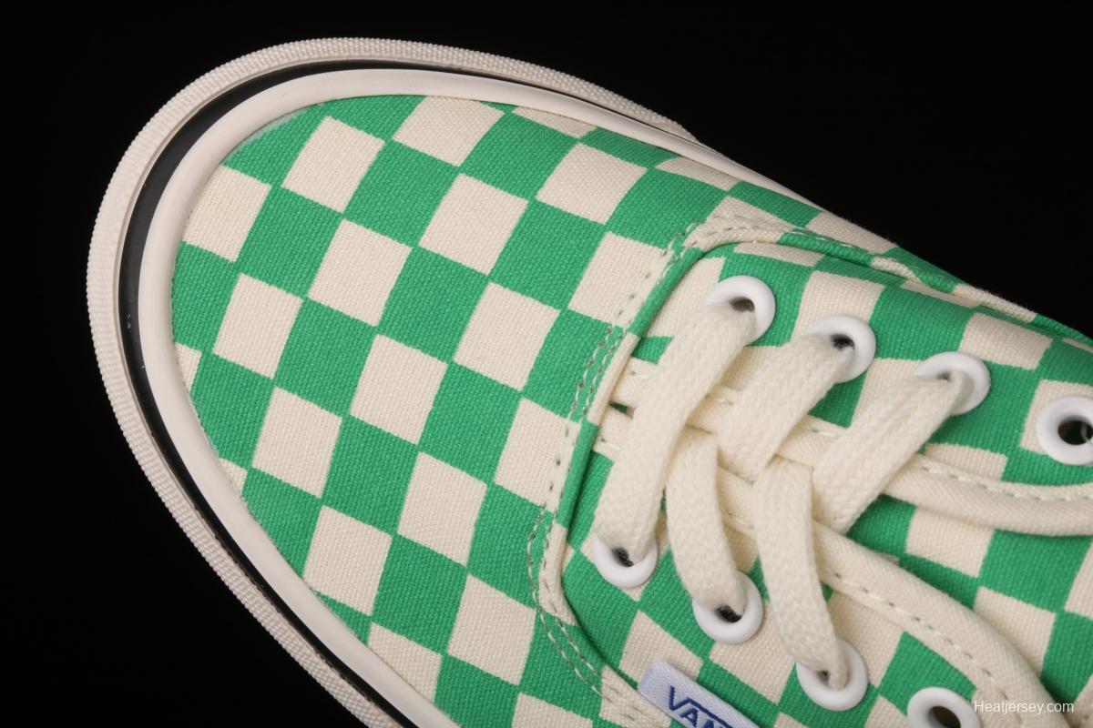 Vans Authentic classic Anaheim milk green checkerboard 4-hole low-side high-end vulcanized skateboard shoes VN0A54F241H