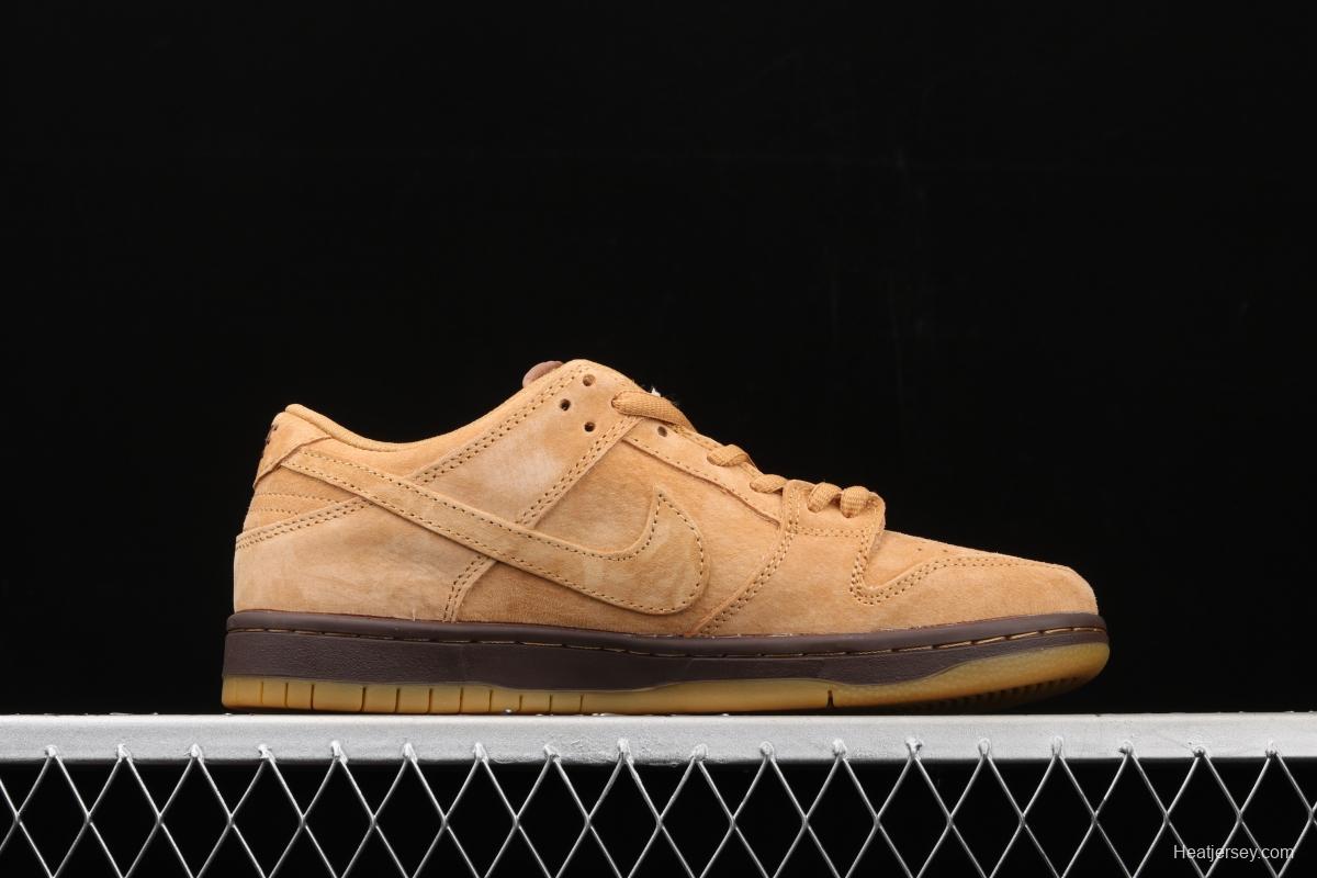 NIKE SB DUNK Low Pro wheat color deciduous yellow low-top sports skateboard shoes 883232-700