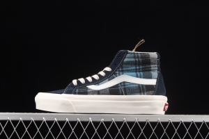 Vans Sk8-Hi 38 Dx Pendleton co-named blue plaid high-top casual board shoes VN0A38GF9GS