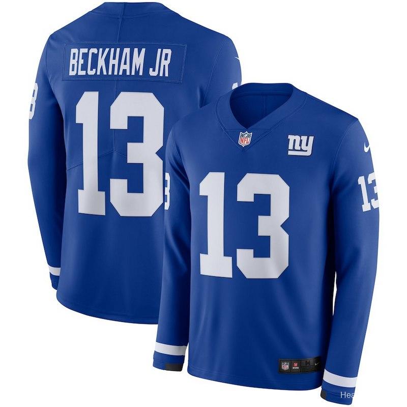 Men's Odell Beckham Jr. Blue Therma Long Sleeve Player Limited Team Jersey