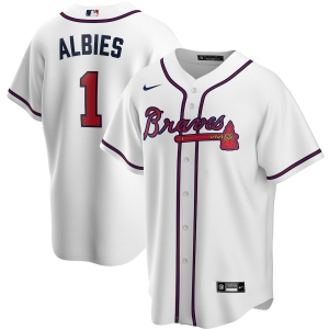 Men's Ozzie Albies White Home 2020 Player Team Jersey