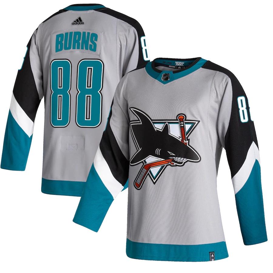 Youth Brent Burns Gray 2020-21 Reverse Retro Player Team Jersey