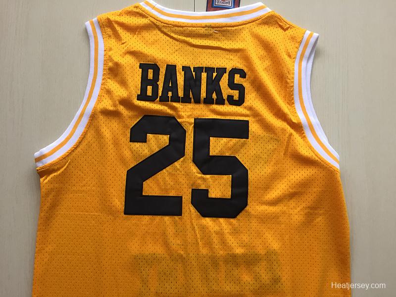 The Fresh Prince of Bel-Air Alfonso Ribeiro Carlton Banks Bel-Air Academy Yellow Basketball Jersey