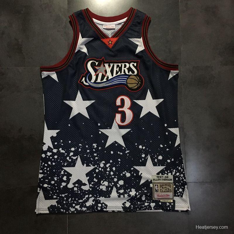 Men's Allen Iverson Black Retro Classic Team Jersey