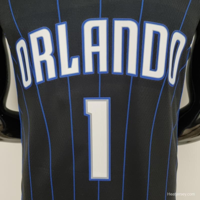 75th Anniversary McGrady #1 Orlando Magic Black NBA Jersey