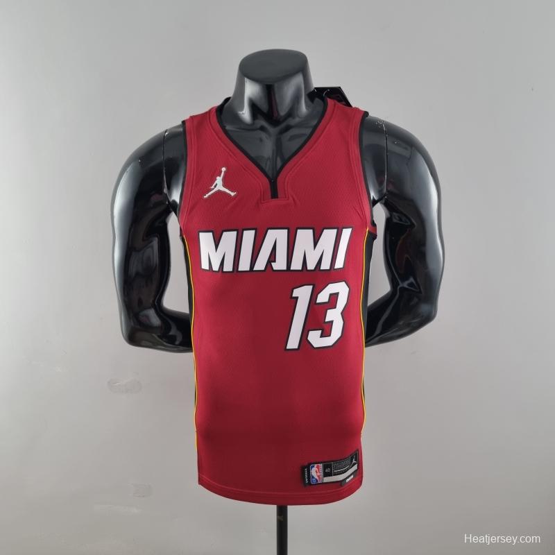 75th Anniversary Miami Heat Jordan ADEBAYO#13 Burgundy NBA Jersey