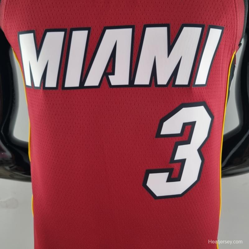 75th Anniversary Miami Heat Jordan WADE #3 Burgundy NBA Jersey