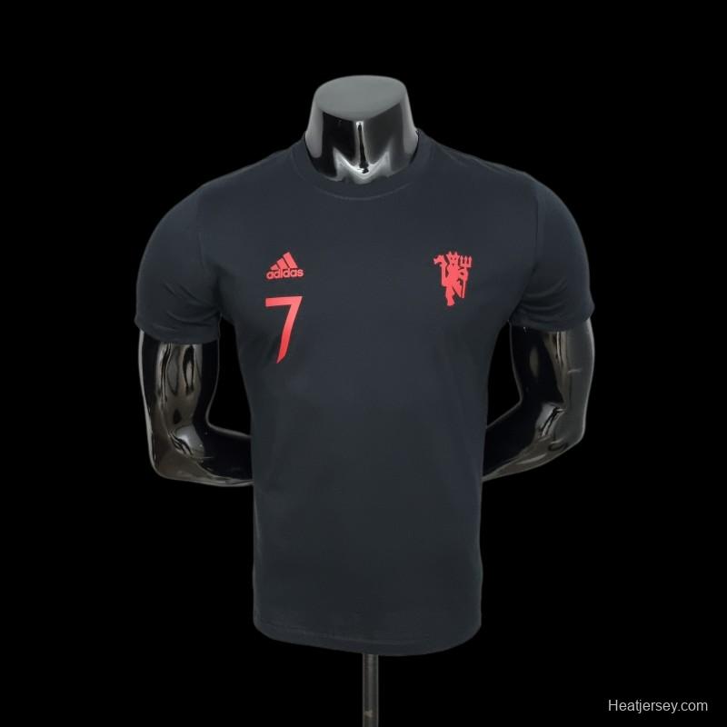 22/23 Manchester United Black T-shirts #0058