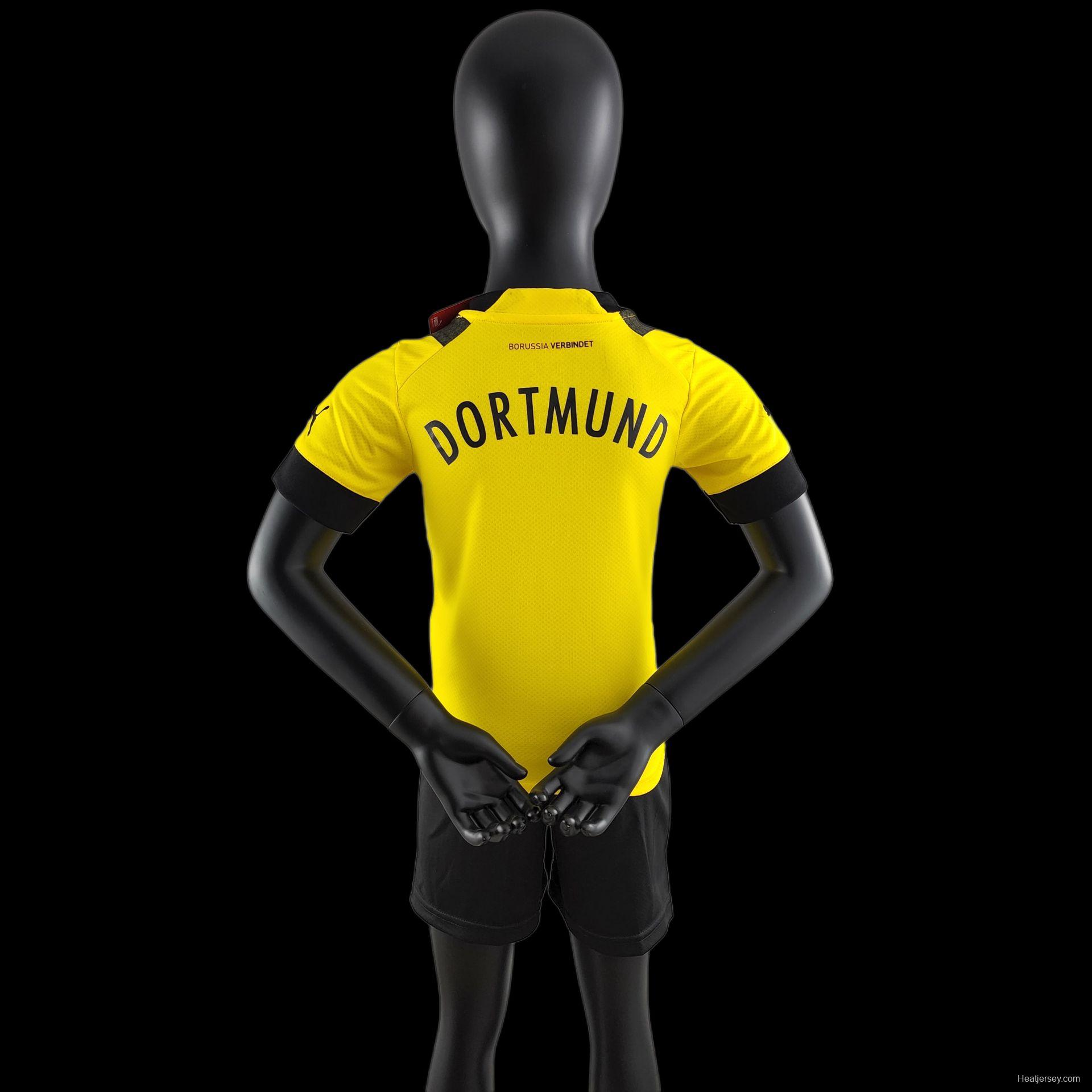 22/23 Kids Kit Dortmund Home SIZE16-28 Soccer Jersey