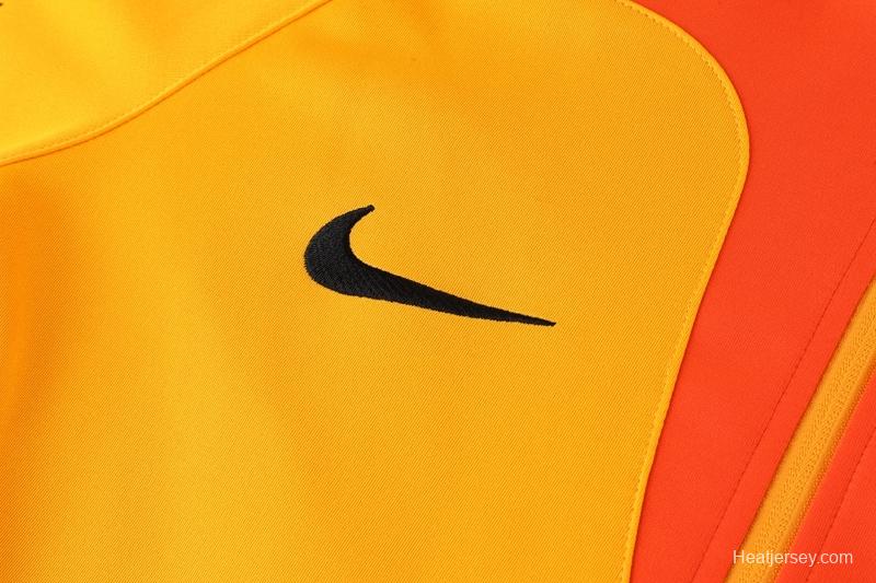 2022 Netherlands Yellow Full Zipper Tracksuit