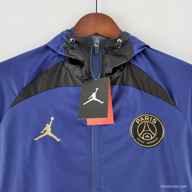 2022 PSG Windbreaker Jordan Logo Blue &amp; Black