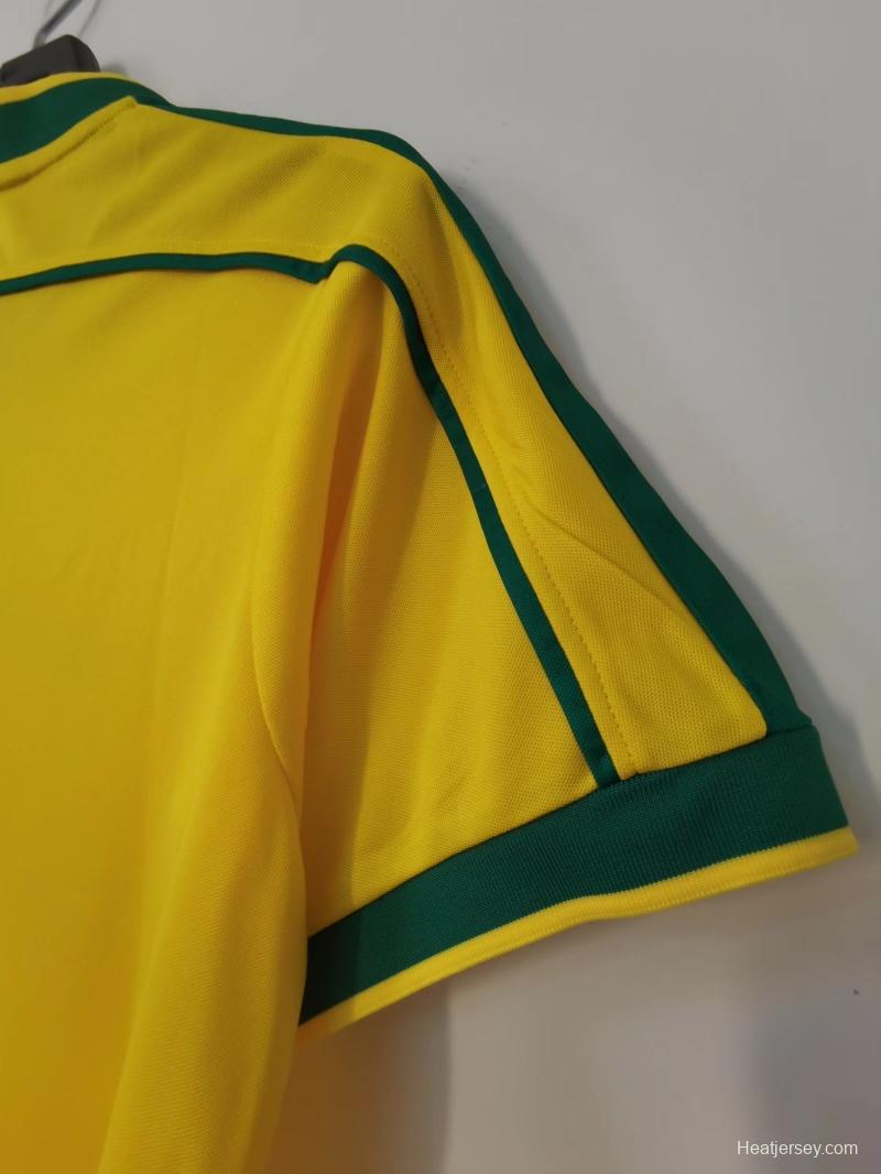 Retro 1998 Brazil Home Soccer Jersey